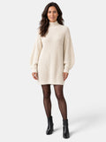 Women's Oversized Ribbed Turtleneck Jumper Dress, Long Sleeves