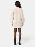Women's Oversized Ribbed Turtleneck Jumper Dress, Long Sleeves