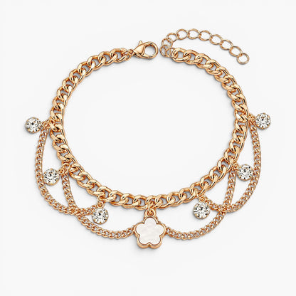 Aurelia Clover Layered Chain Anklet