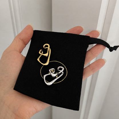 Sculptural Gold Ear Lobe Cuff Earrings