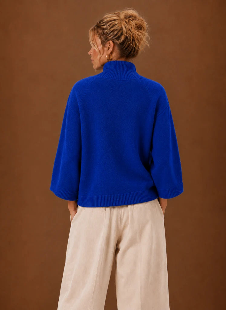 Chunky Knit Sweater for Women - Mock Neck Oversized