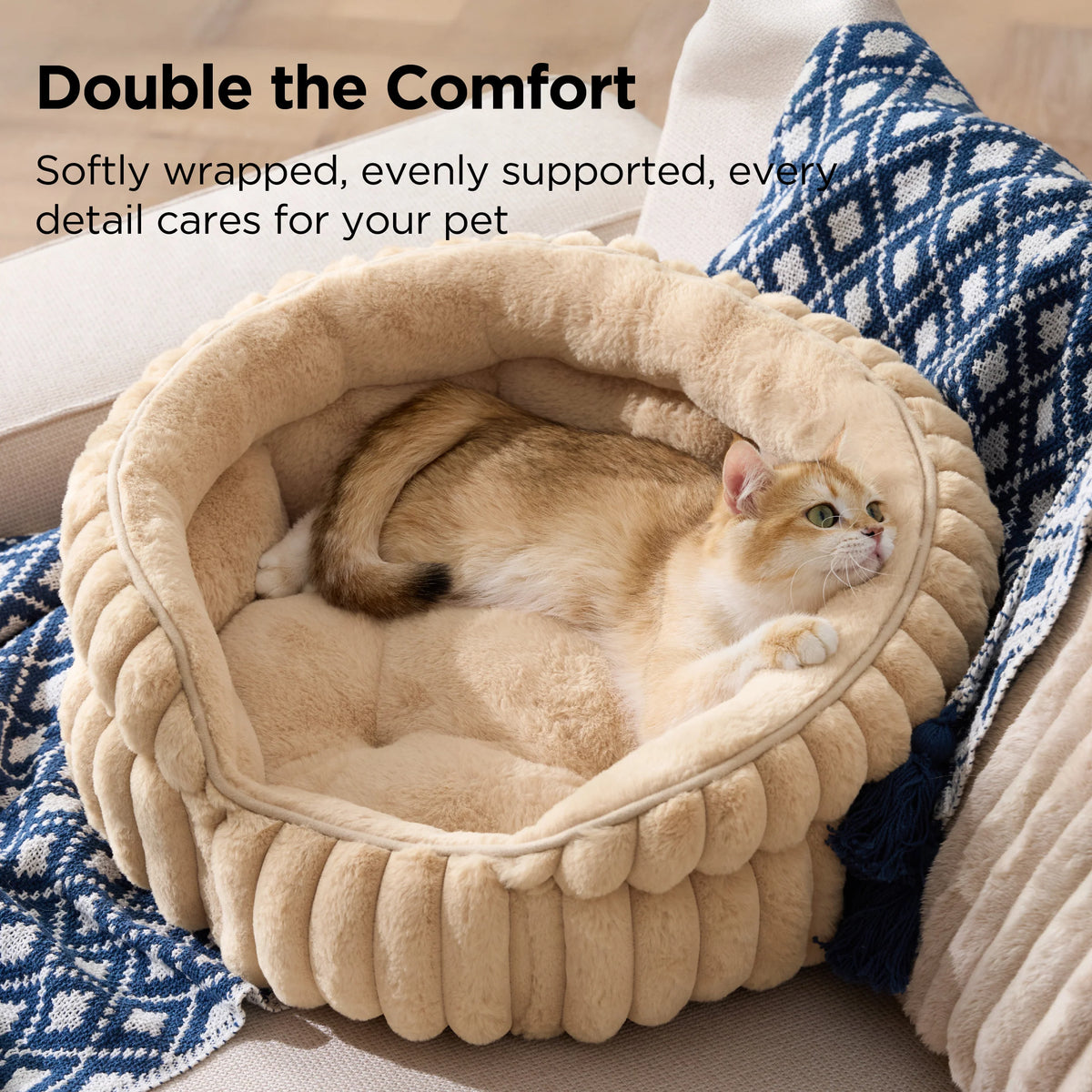 ComfyFleece® Dual-layer Cat Bed