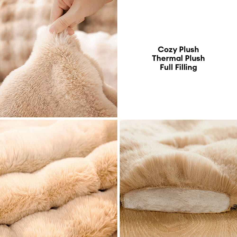 Cozy Haven | Ultra Soft Pet Mat with Stylish Wave Pattern | Multi-Purpose Comfort for Pets