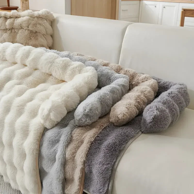 Cozy Pet Collection | Dog Bed with Luxury Faux Rabbit Fur & Coral Fleece | Soft & Washable for Ultimate Comfort