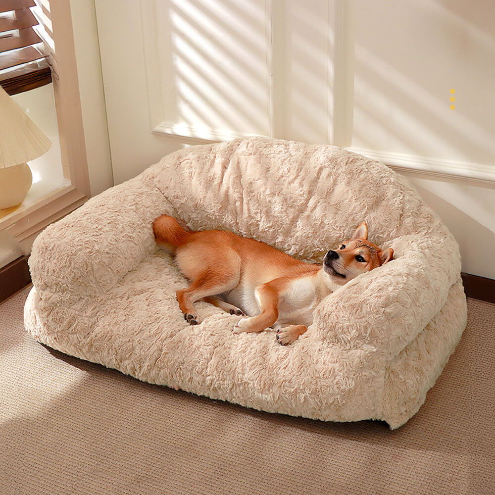 Cozy Pet Collection | Dog Bed with Ultra-Soft Faux Rabbit Fur | Removable Washable Cover for Ultimate Comfort