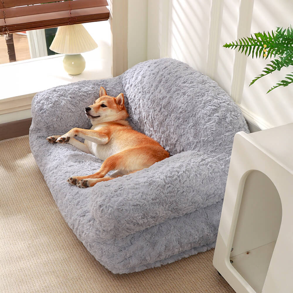 Cozy Pet Collection | Dog Bed with Ultra-Soft Faux Rabbit Fur | Removable Washable Cover for Ultimate Comfort