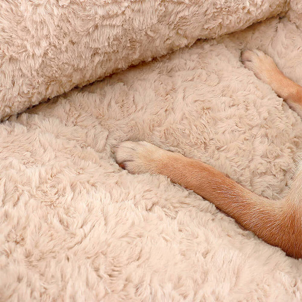 Cozy Pet Collection | Dog Bed with Ultra-Soft Faux Rabbit Fur | Removable Washable Cover for Ultimate Comfort