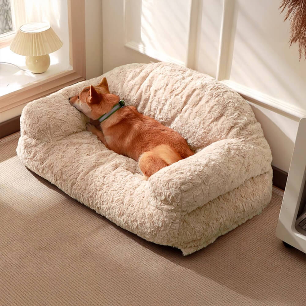 Cozy Pet Collection | Dog Bed with Ultra-Soft Faux Rabbit Fur | Removable Washable Cover for Ultimate Comfort