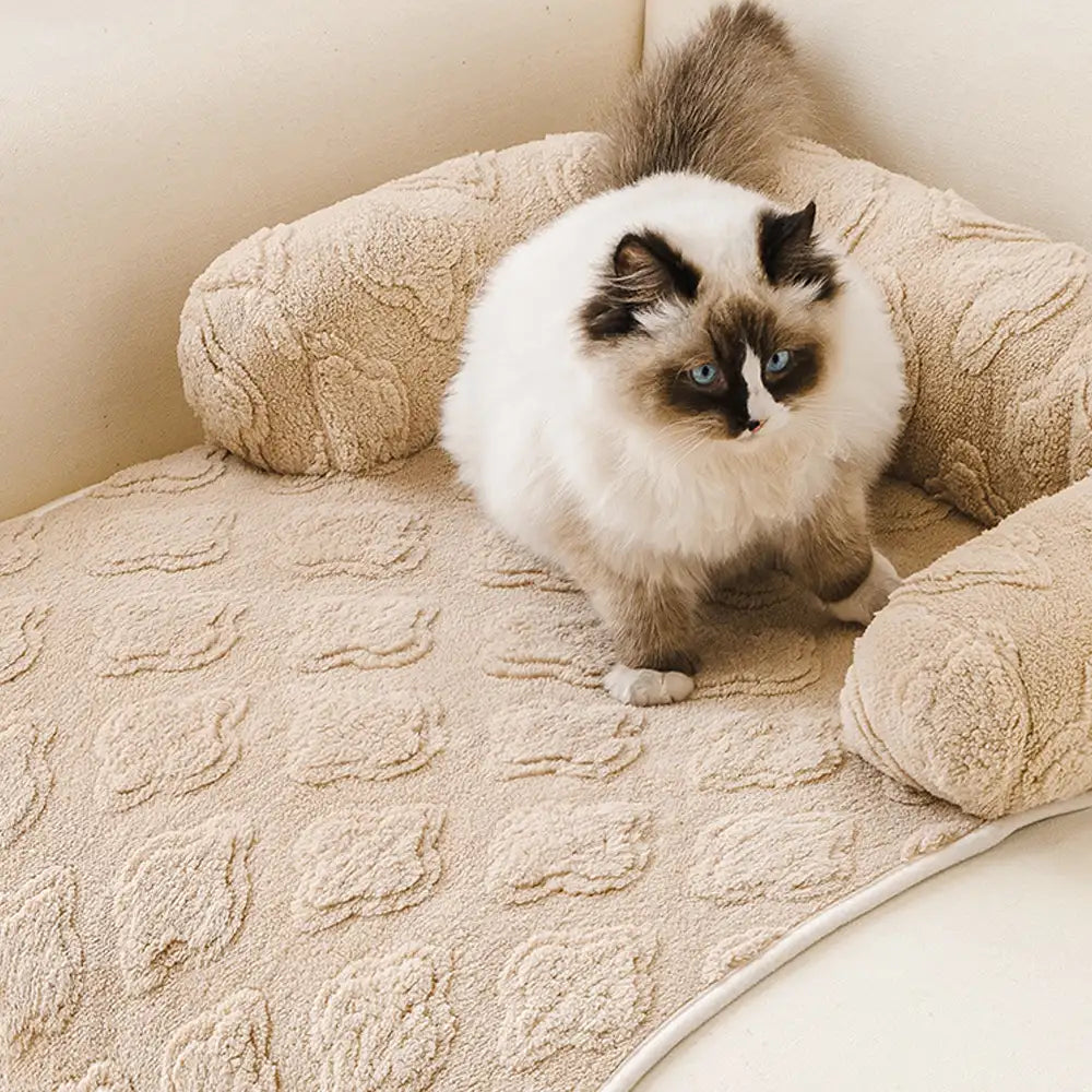 Cozy Pet Mat | Plush Non-Slip Couch Cover with Supportive Bolster | Ideal for Dogs and Cats 1