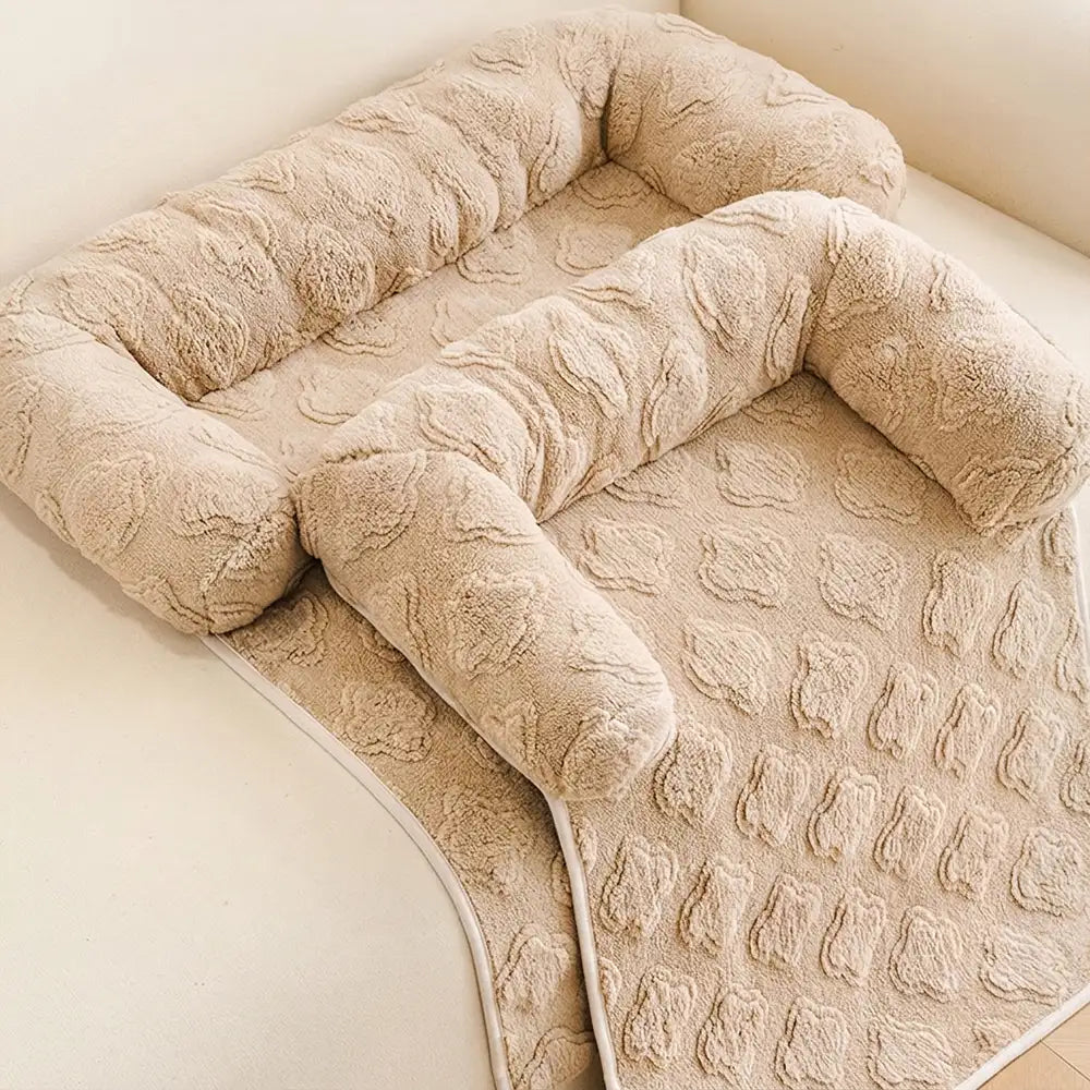 Cozy Pet Mat | Plush Non-Slip Couch Cover with Supportive Bolster | Ideal for Dogs and Cats 6