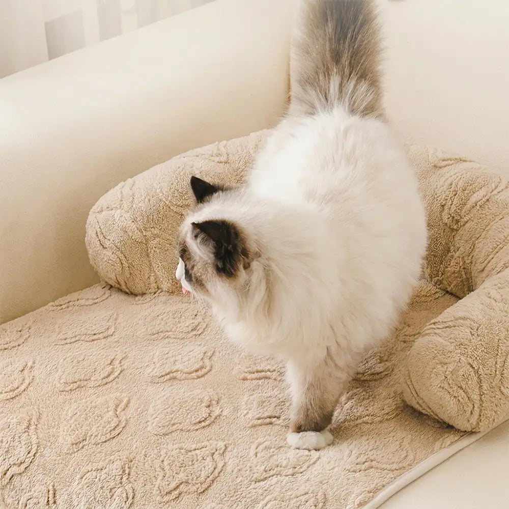 Cozy Pet Mat | Plush Non-Slip Couch Cover with Supportive Bolster | Ideal for Dogs and Cats 7