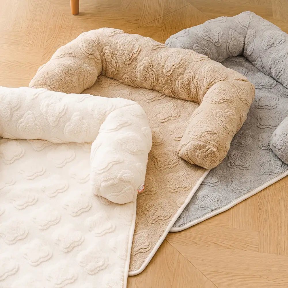 Cozy Pet Mat | Plush Non-Slip Couch Cover with Supportive Bolster | Ideal for Dogs and Cats 8