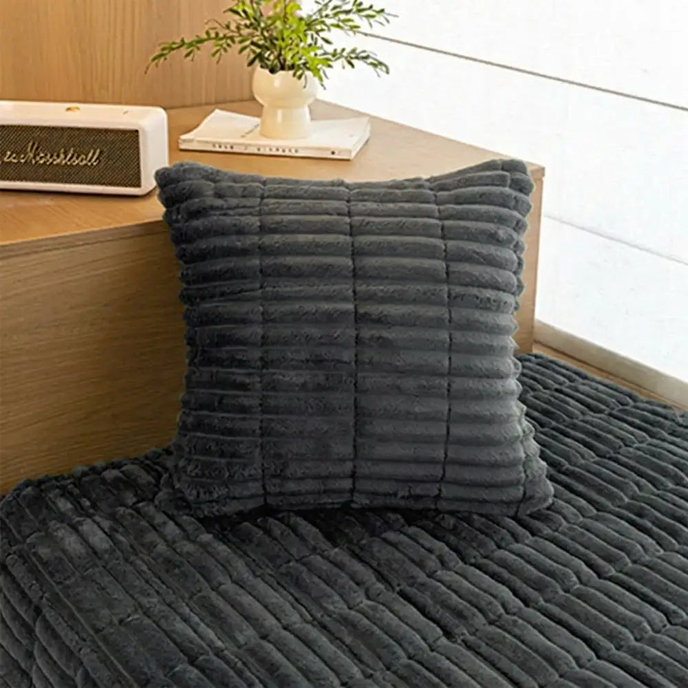 Quilted Flannel Cushion Cover – 17 in Throw Pillow Cover for Sofas - view 9