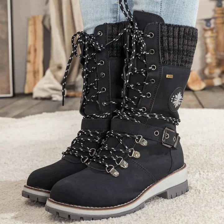 Dilan | Knee-High Winter Boots with Lace-Up for Women