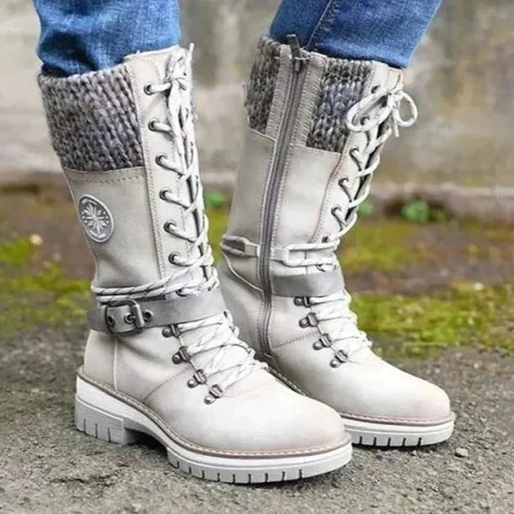 Dilan | Knee-High Winter Boots with Lace-Up for Women