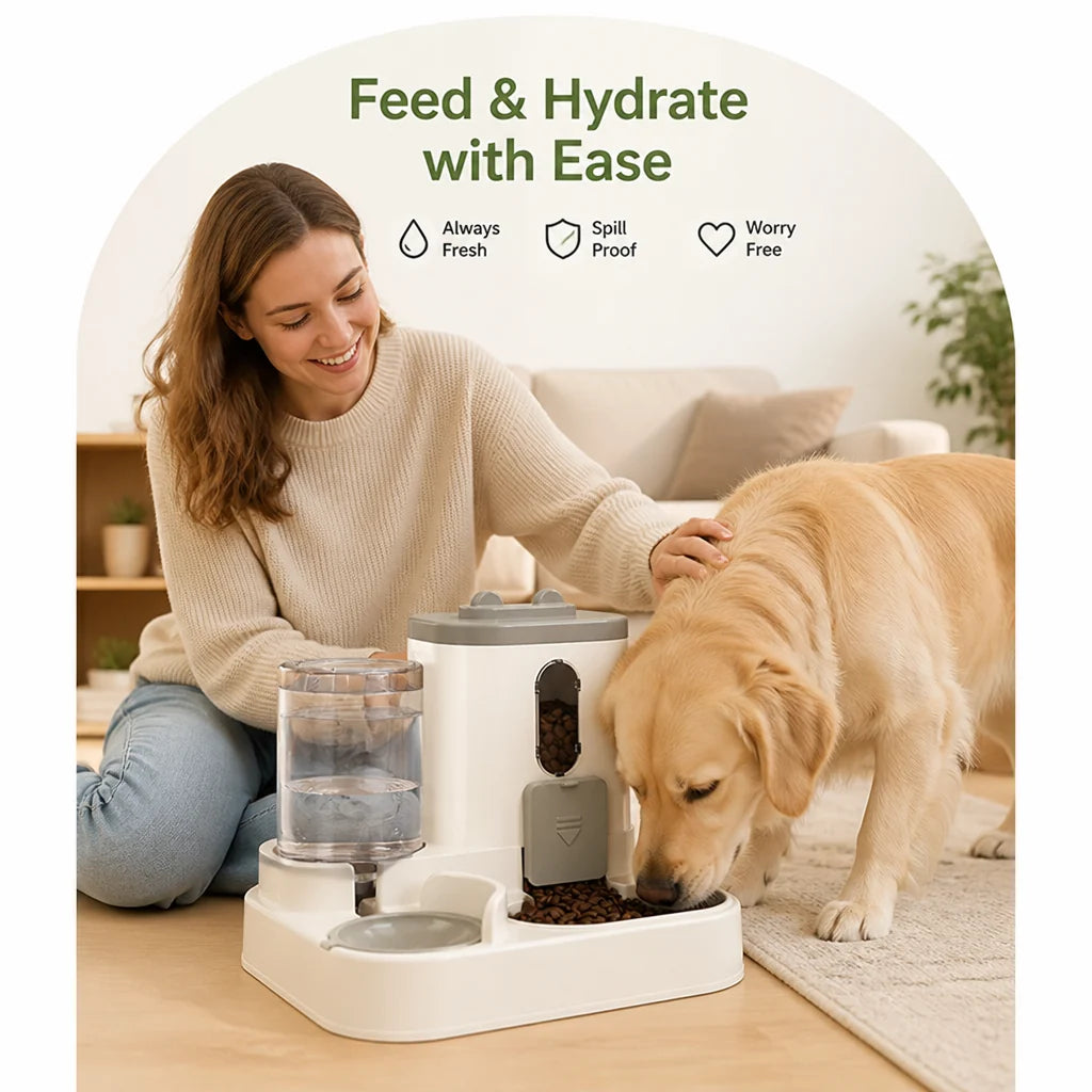 Non Electric Dual-Bin Spill Proof Feeder & Waterer
