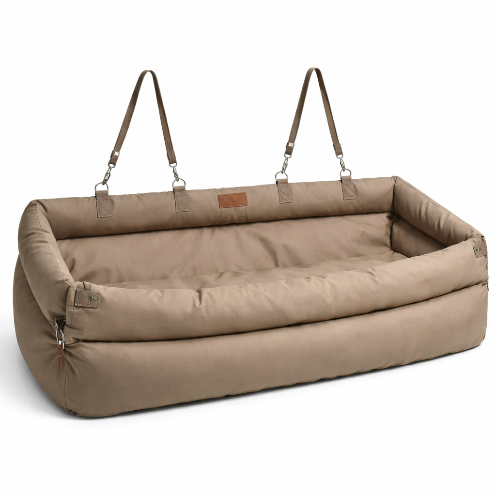 Elevated Dog Car Seat Booster Bed with Waterproof Faux Leather | Comfortable Pet Car Seat for Safe Travel 2