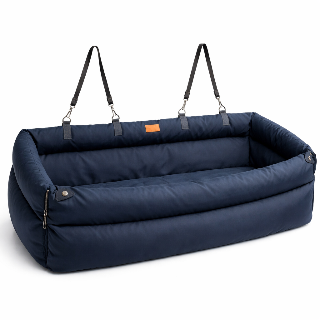 Elevated Dog Car Seat Booster Bed with Waterproof Faux Leather | Comfortable Pet Car Seat for Safe Travel 3