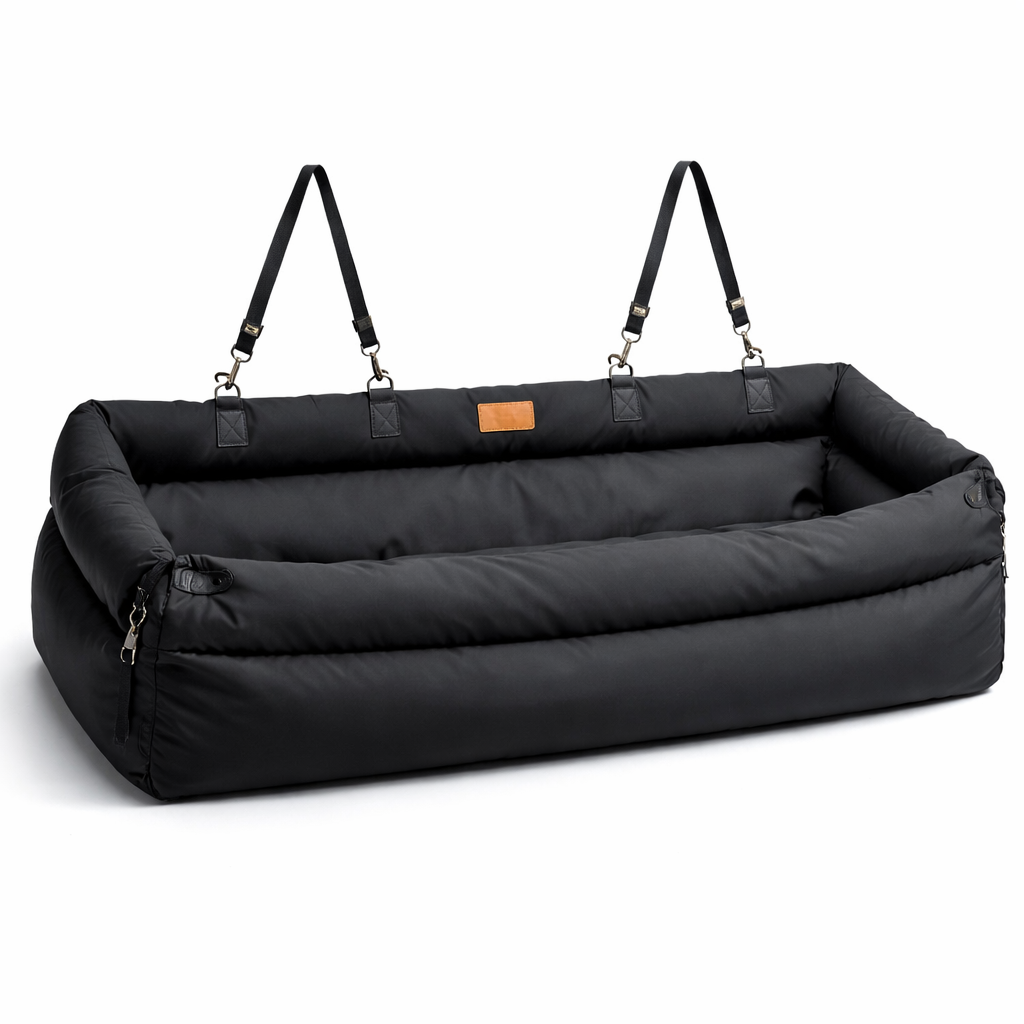 Elevated Dog Car Seat Booster Bed with Waterproof Faux Leather | Comfortable Pet Car Seat for Safe Travel 4