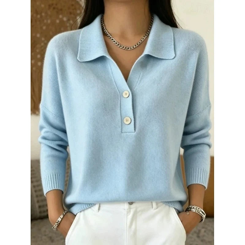 Eliza – Refined Collared Button Pullover