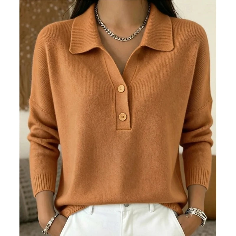 Eliza | Refined Collared Button Pullover