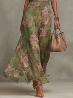 Ellie | Floral Wedding Guest Halter Maxi Dress with Tie Waist