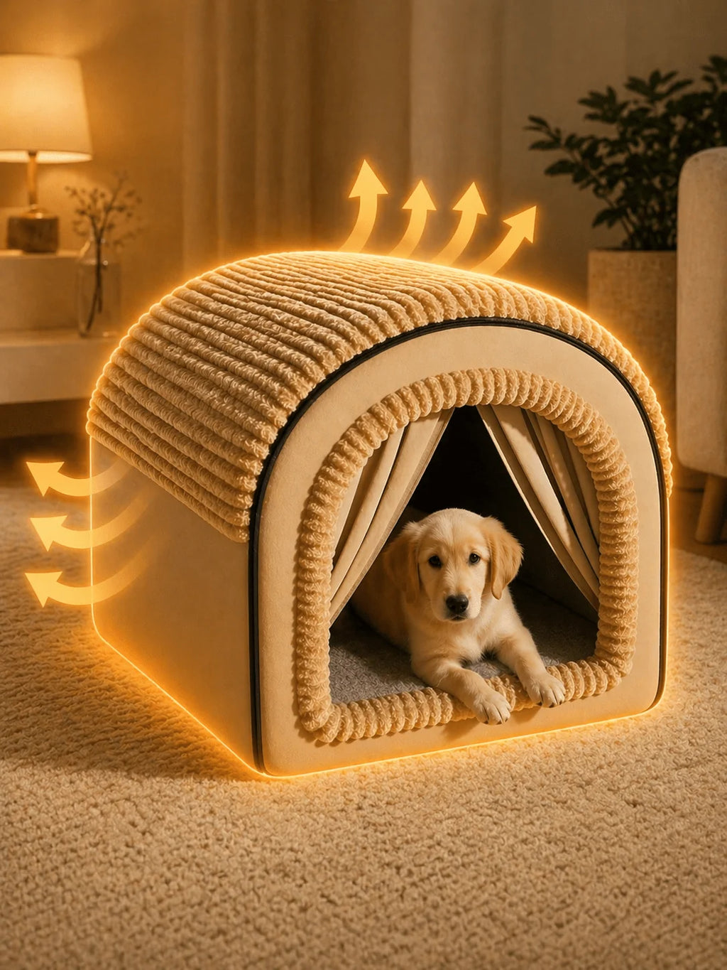 Enclosed Cottage winter Dog House Bed