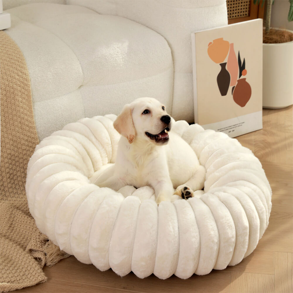 Donut Dog Bed – Ultra-Soft Plush Round Calming Bed for Dogs & Cats