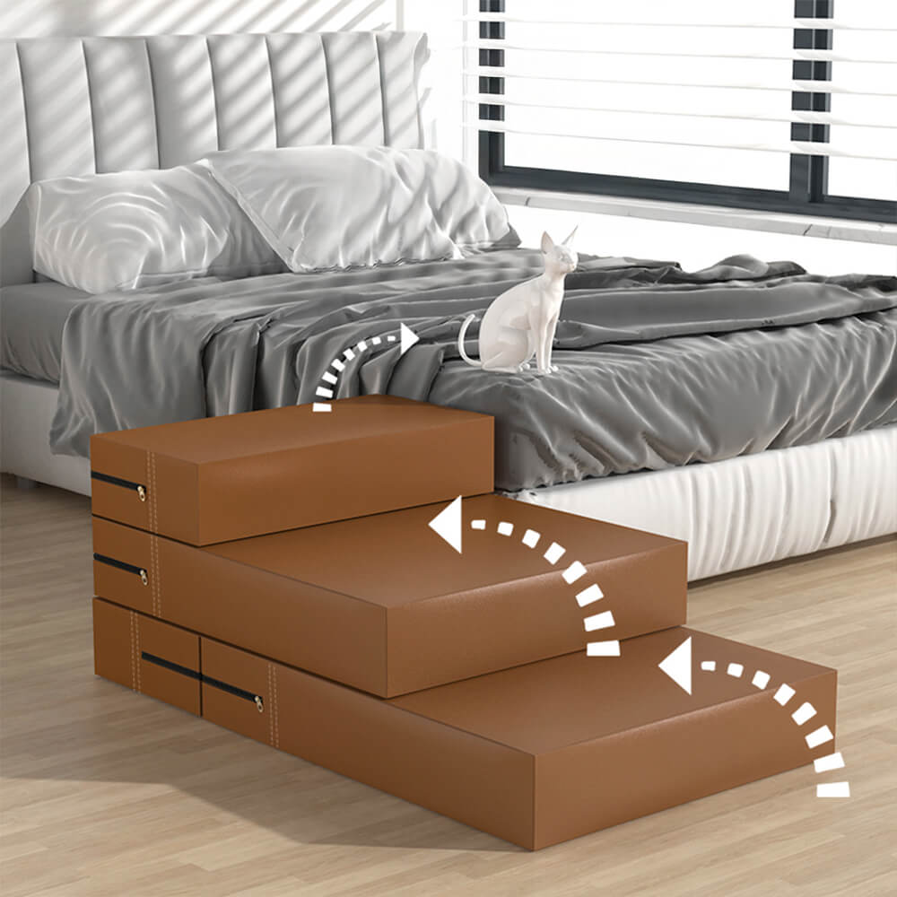 Modular Pet Stairs – Waterproof Faux Leather Steps That Convert to a Bed - view 11