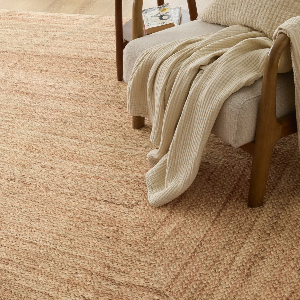 Faux Cashmere Jute-Look Area Rug