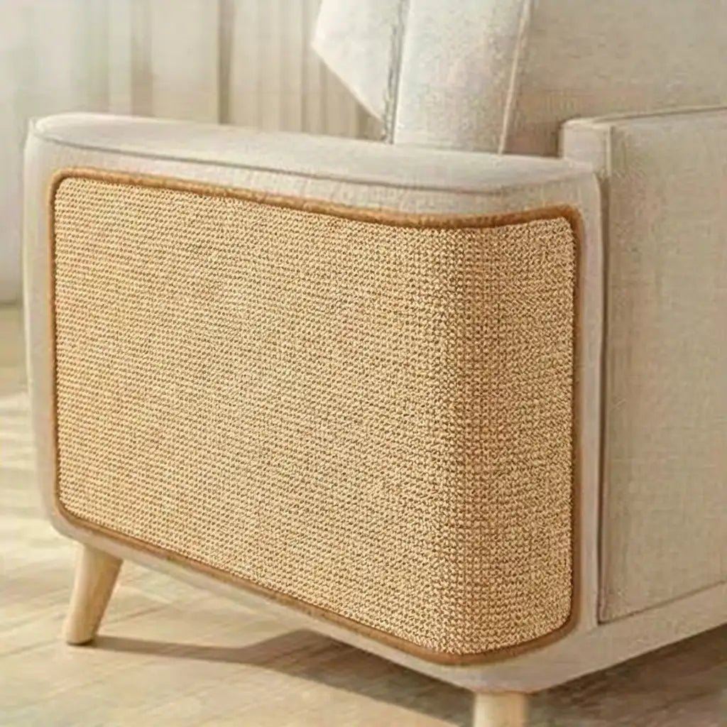 Faux Sisal Cat Scratching Post with Velcro Tape | Durable Sofa Protector for Claw Damage Prevention 1
