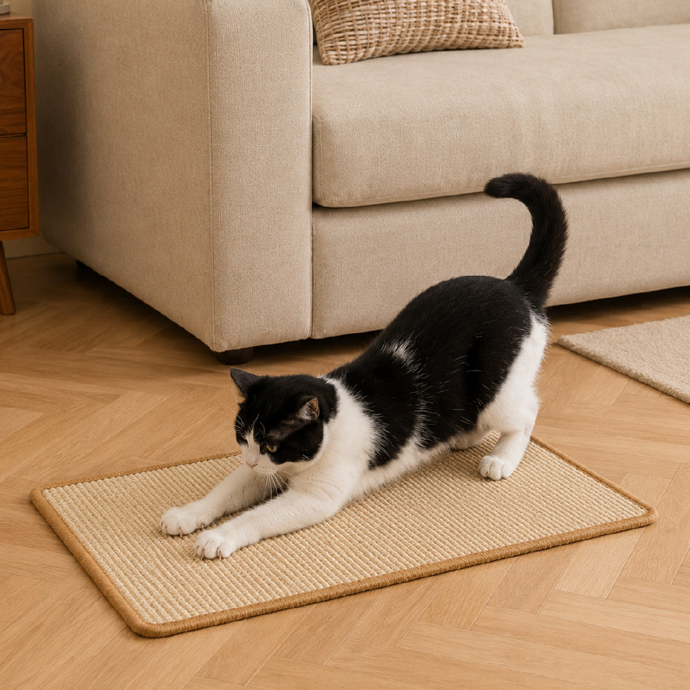 Faux Sisal Cat Scratching Post with Velcro Tape | Durable Sofa Protector for Claw Damage Prevention 2