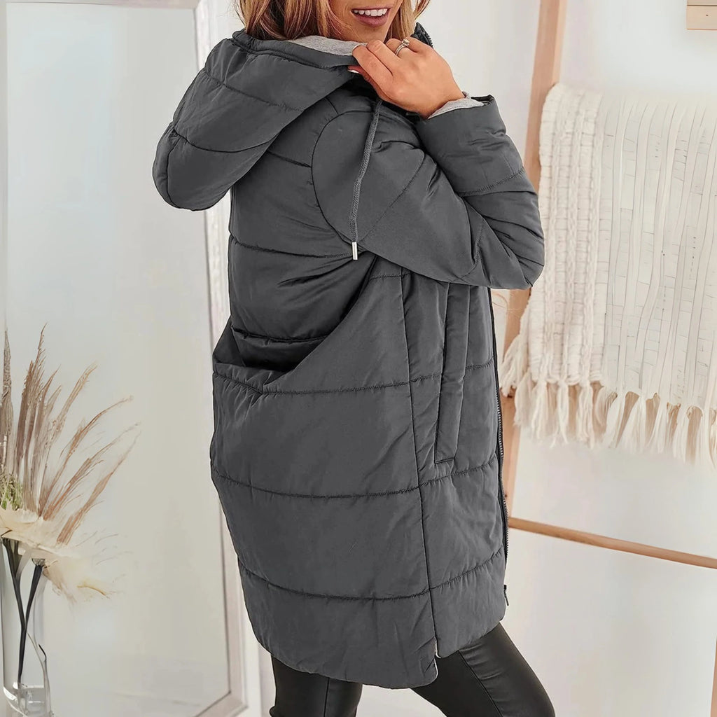 Freida | Long Puffer Jacket with Hood for Women