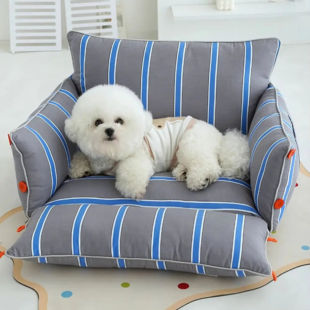 Calming Dog Bed – Breathable Cotton Sofa Bed That Expands for Stretching - view 7