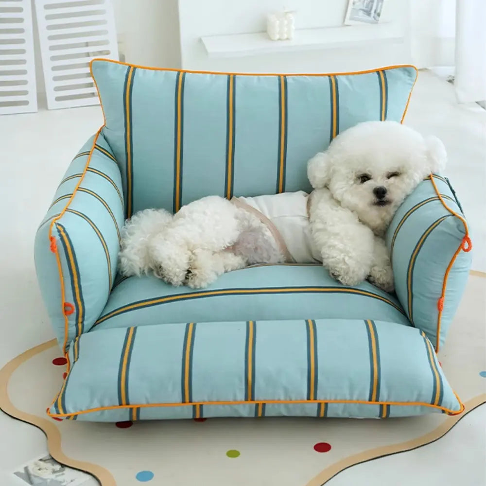 Calming Dog Bed – Breathable Cotton Sofa Bed That Expands for Stretching - view 2