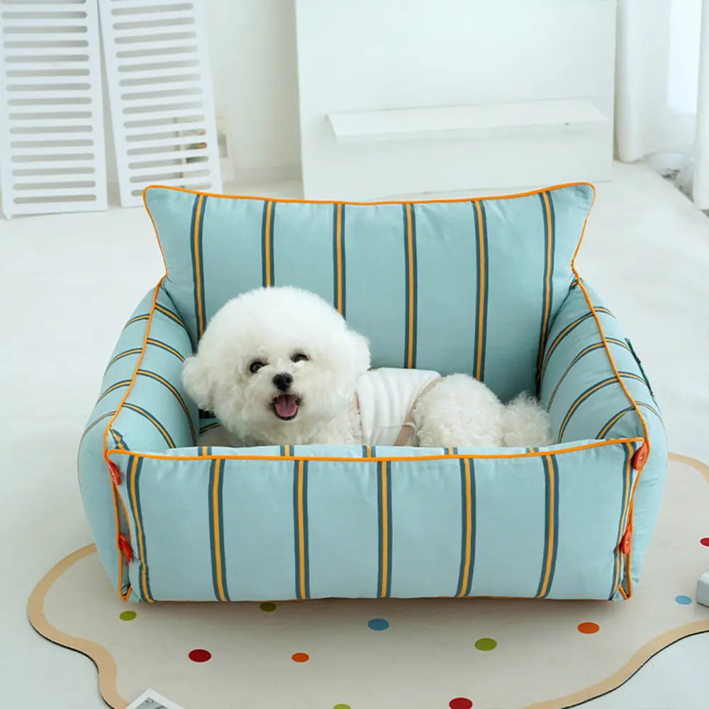 Calming Dog Bed – Breathable Cotton Sofa Bed That Expands for Stretching - view 8