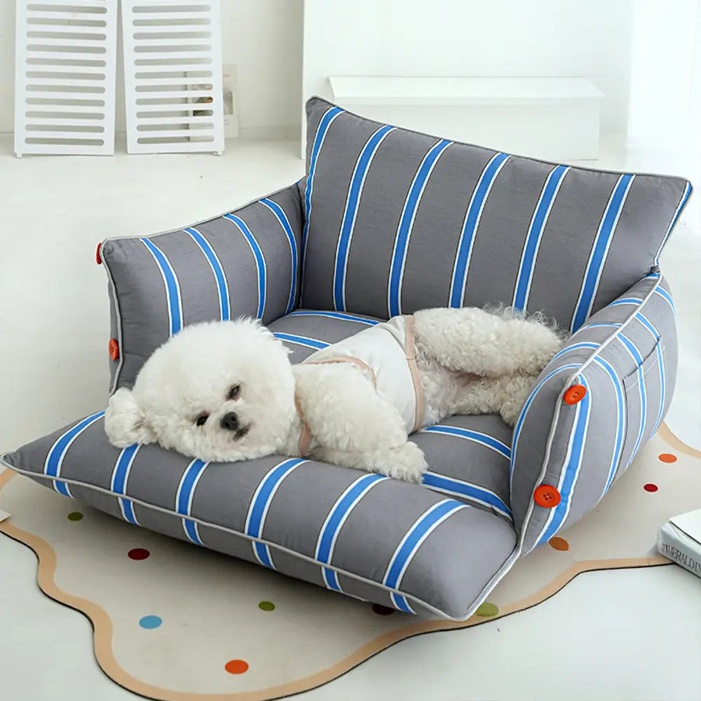 Calming Dog Bed – Breathable Cotton Sofa Bed That Expands for Stretching - view 10