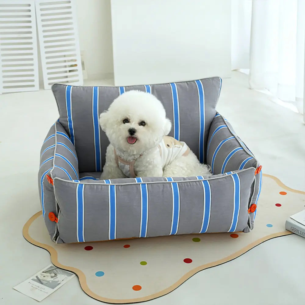 Calming Dog Bed – Breathable Cotton Sofa Bed That Expands for Stretching - view 9
