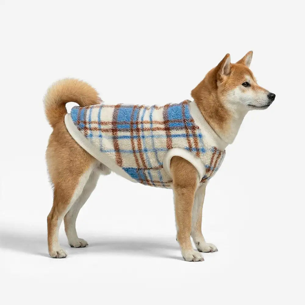 Plaid Dog Sweater – Warm Plush Winter Coat with Leash Opening, XS to 8XL - view 5