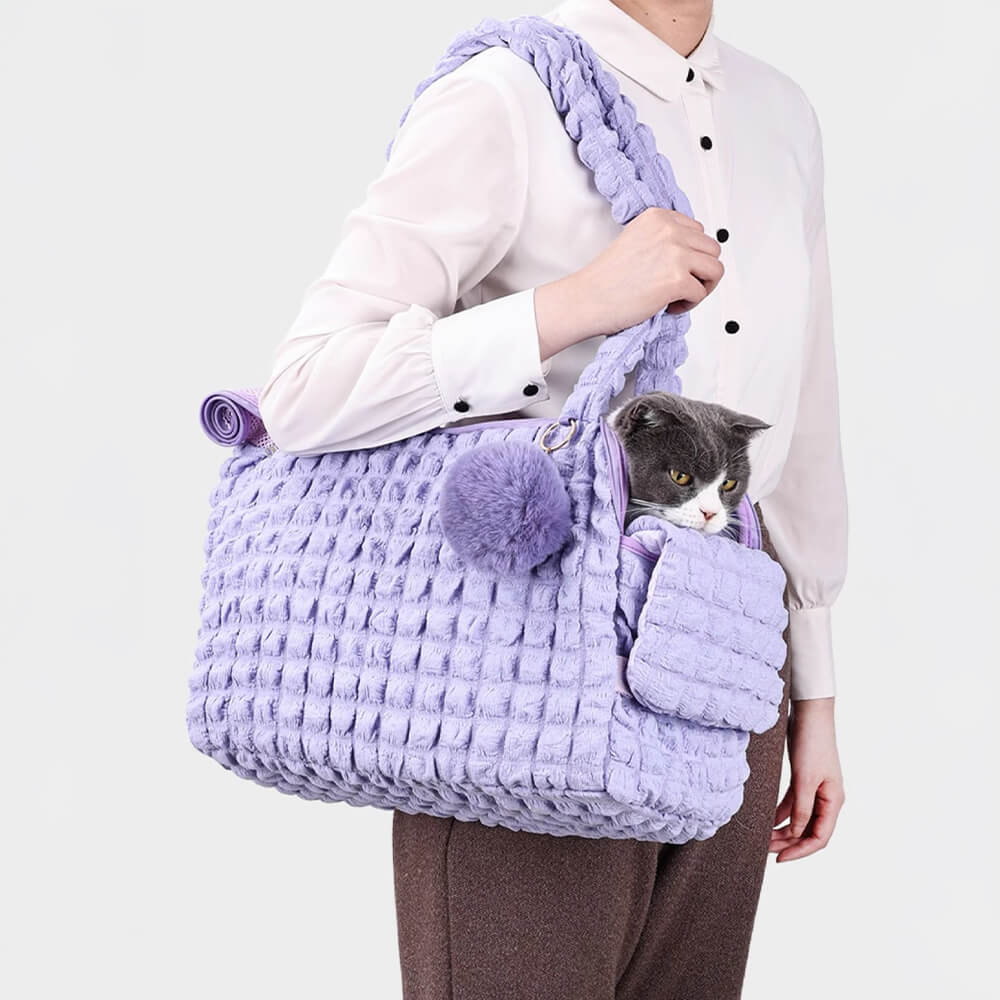 Cat Carrier Shoulder Bag – Lightweight Breathable Tote with Removable Cushion