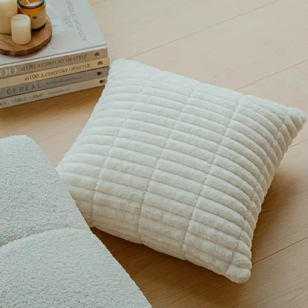 Quilted Flannel Cushion Cover – 17 in Throw Pillow Cover for Sofas - view 3