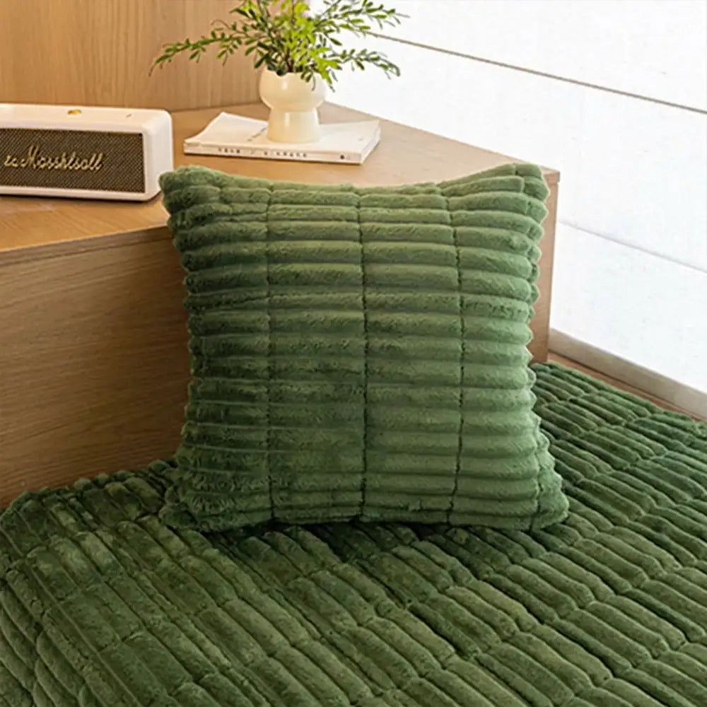 Quilted Flannel Cushion Cover – 17 in Throw Pillow Cover for Sofas - view 7