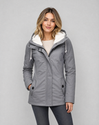 Women's Hooded Waterproof Rain Jacket, Long Sleeves, Zip