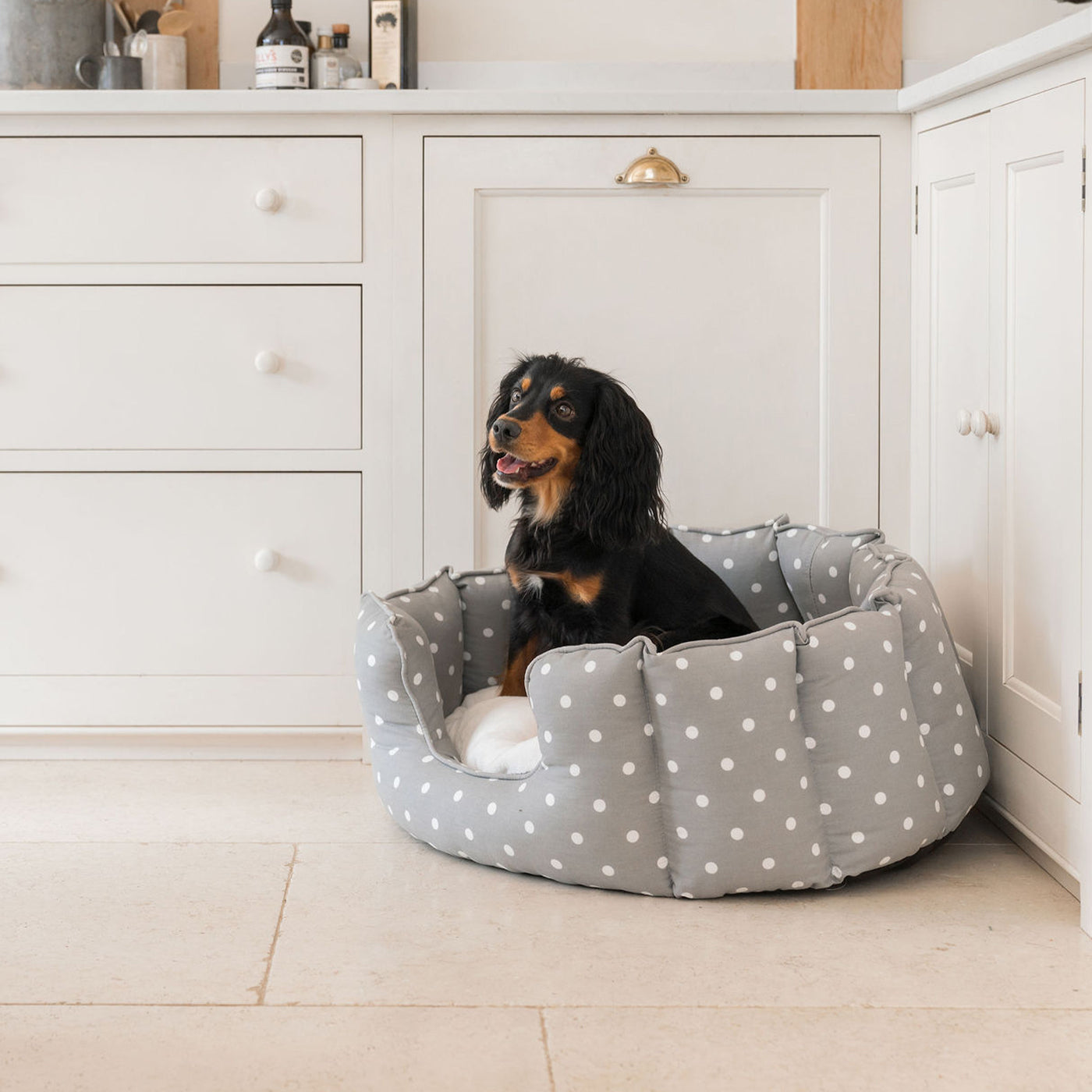 High Wall Bed With Removable Covers in Grey Spot by Lords & Labradors 2