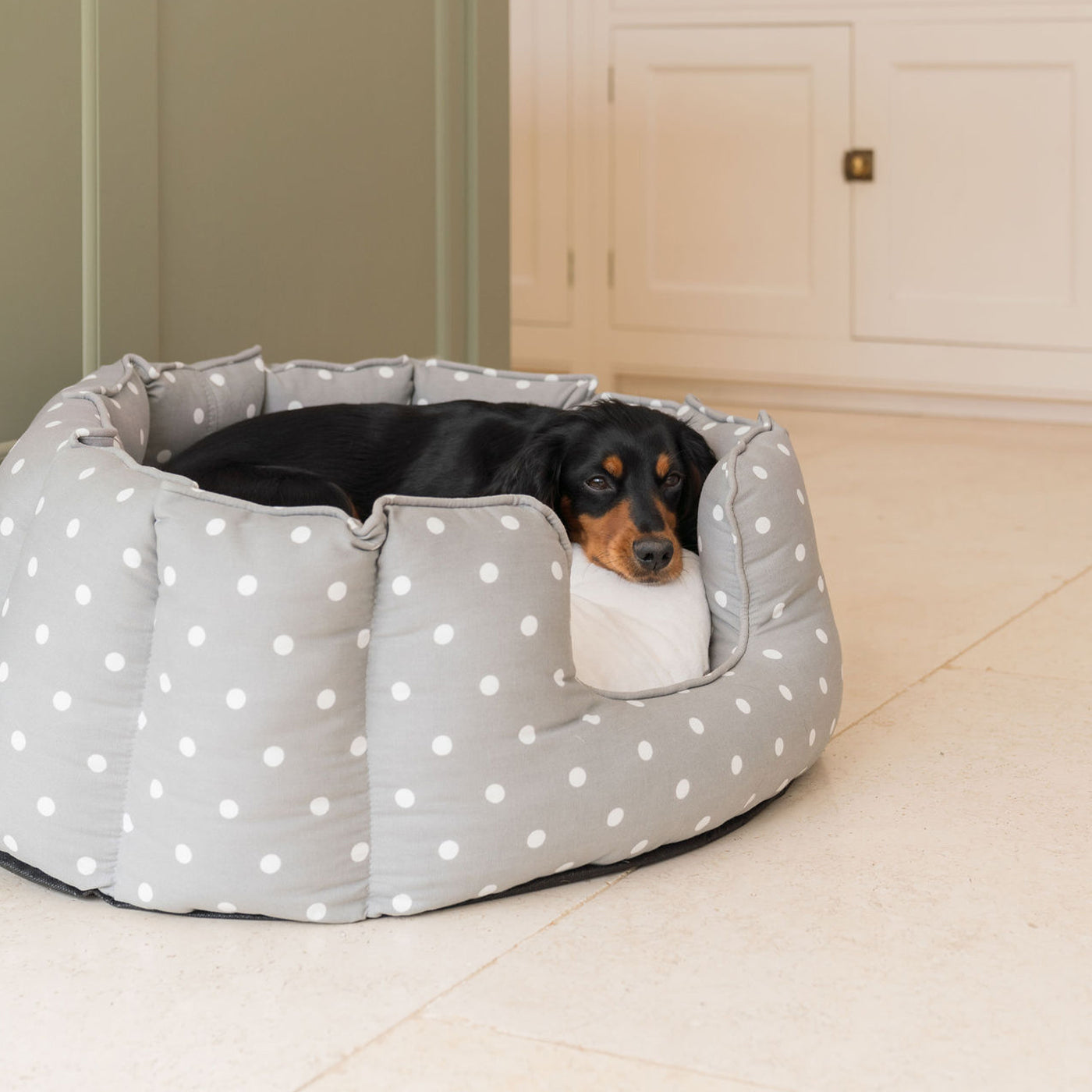High Wall Bed With Removable Covers in Grey Spot by Lords & Labradors 3