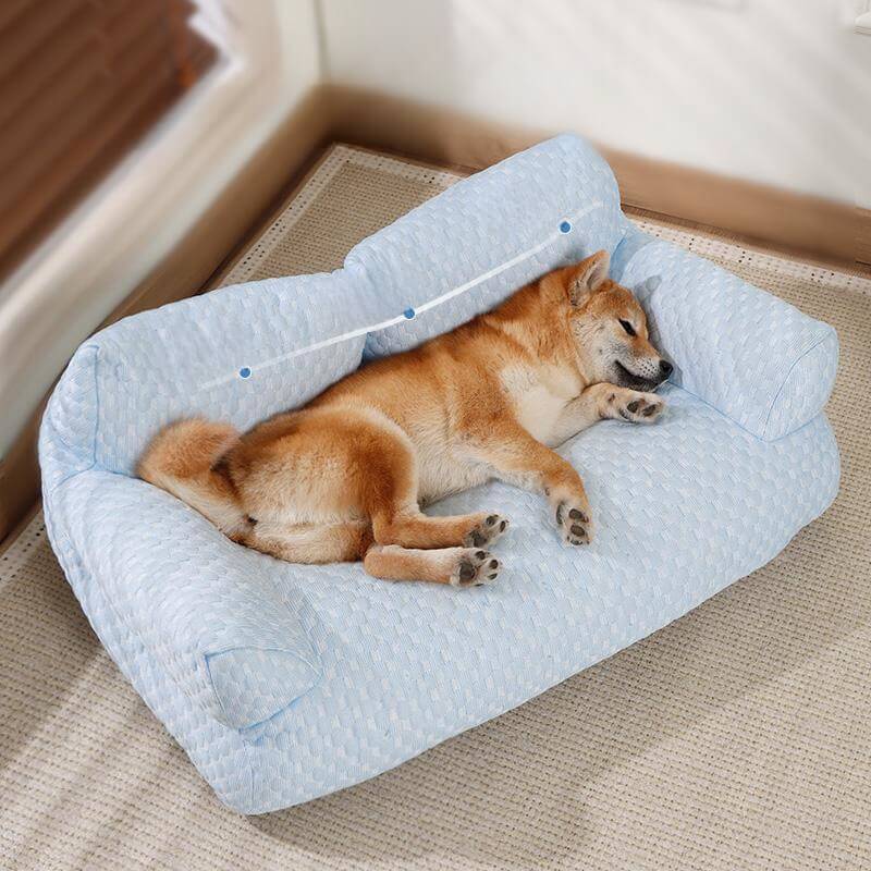 Ice Silk Cooling Dog Bed – Breathable Summer Sofa Bed with Washable Cover - view 9