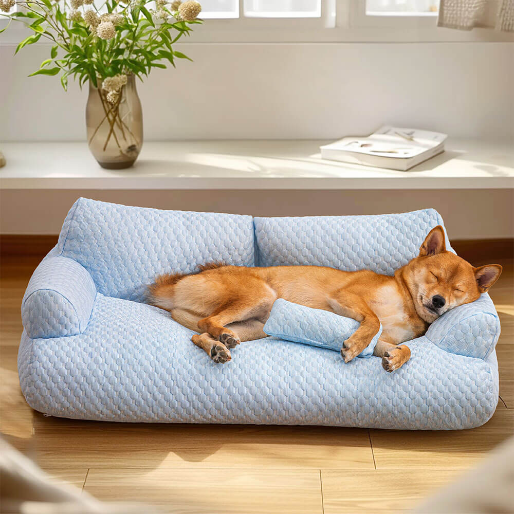 Ice Silk Cooling Dog Bed – Breathable Summer Sofa Bed with Washable Cover - view 2