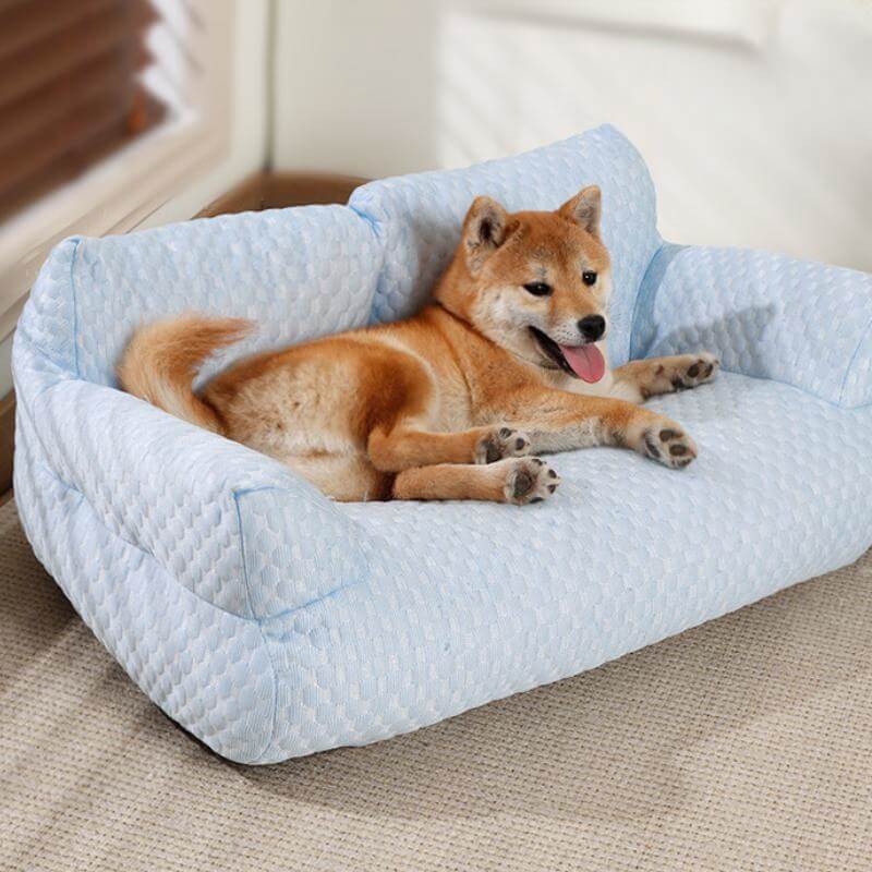 Ice Silk Cooling Dog Bed – Breathable Summer Sofa Bed with Washable Cover - view 12