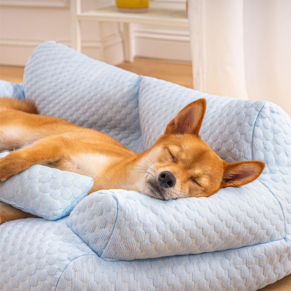 Ice Silk Cooling Dog Bed – Breathable Summer Sofa Bed with Washable Cover - view 3