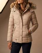 Liesl Women's Quilted Faux Fur Hood Jacket